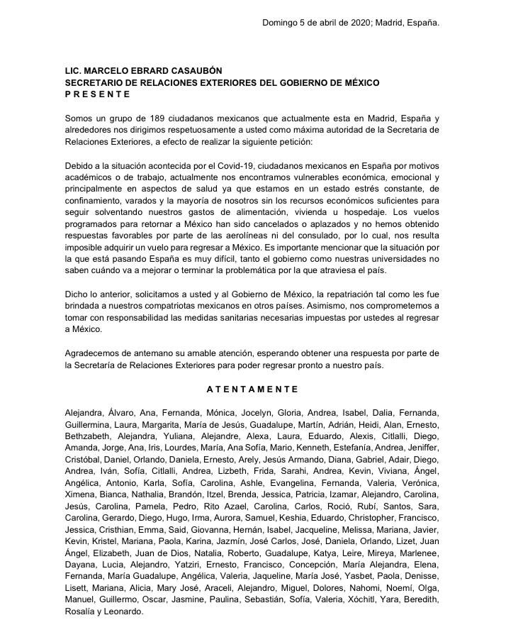 Mexicanos varados en España piden ayuda para ser repatriados