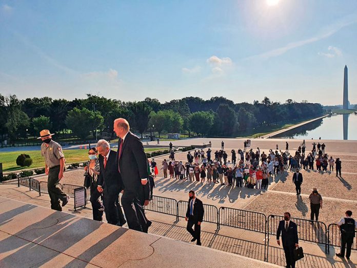 Arribo del presidente AMLO al Monumento a Abraham Lincoln