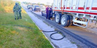 Asegura SSP Tamaulipas 35 mil litros de combustible y un tractocamión