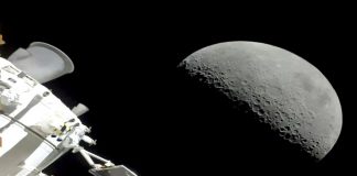 De regreso a casa la cápsula Orión sobrevuela sitios de aterrizaje del Apolo