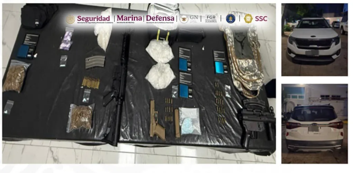 Drogas y armas aseguradas
