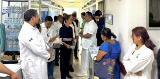 Sheinbaum visita a víctimas del accidente en Tren Interoceánico