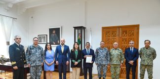 La gobernadora Margarita González Saravia tomó protesta al General José Luis Bucio Quiroz como nuevo titular de la SSPC en Morelos.