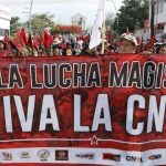 CNTE marcha en Acoxpa rumbo al Estadio Azteca