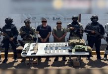 Elementos del Ejército Mexicano y la Guardia Nacional resguardando un operativo federal contra el Cártel de Sinaloa.