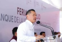 Fachada de la Fiscalia General de Michoacan durante la presentacion de la solicitud de licencia de su titular