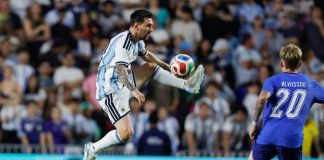 Entrenamiento oficial de la selección argentina previo al juego en Kansas City