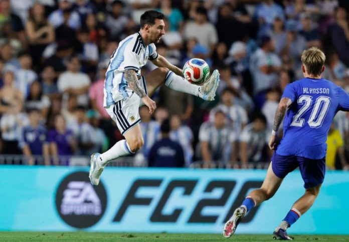 Entrenamiento oficial de la selección argentina previo al juego en Kansas City
