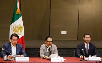 Diálogo CNTE: Gobernación propone desaparecer el USICAMM Rosa Icela Rodriguez Mario Delgado y Marti Batres en conferencia de prensa sobre el dialogo con la CNTE